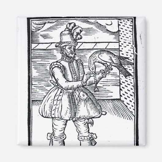 Ein Falconer mit seinem Goshawk Magnet (Vorne)