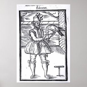 Ein Falconer mit seinem Goshawk Poster