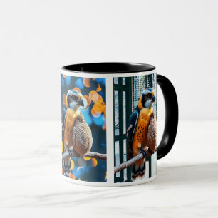 Ein Falke, der von den Raubtieren abstammt, setzt  Tasse