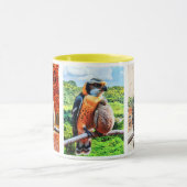 Ein Falke wacht über seinen kleinen Falken. Tasse (Zentrum)