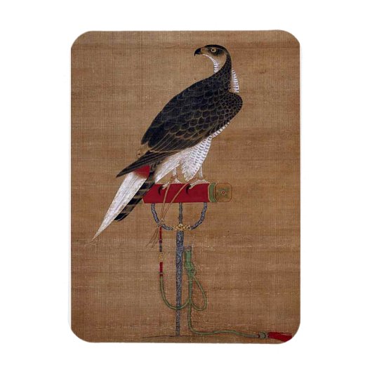 Ein Falken - Koreanischer Scroll aus dem 16. Jahrh Magnet (Vertikal)