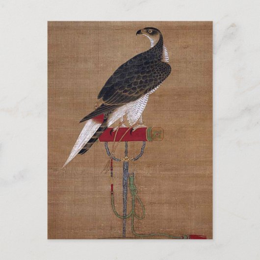 Ein Falken - Koreanischer Scroll aus dem 16. Jahrh Postkarte (Vorderseite)