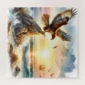 ein Falken und ein Segelschiff auf See Puzzle (Horizontal)