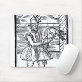 Ein Falkner mit seinem Hühnerhabicht Mousepad (Mit Mouse)