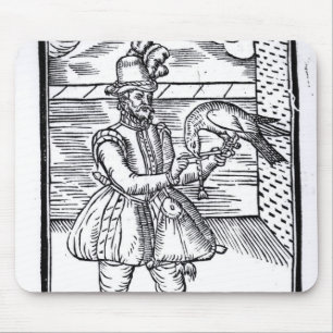 Ein Falkner mit seinem Hühnerhabicht Mousepad