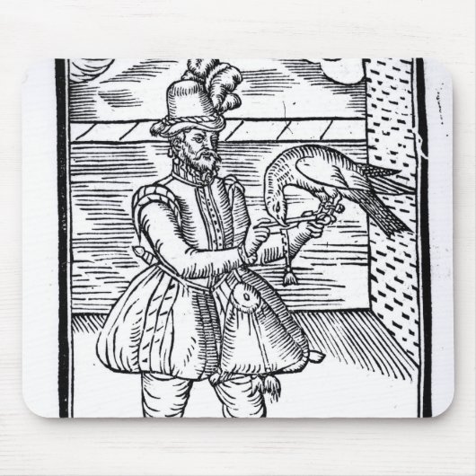 Ein Falkner mit seinem Hühnerhabicht Mousepad (Vorne)
