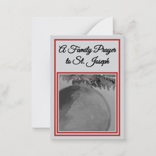 Ein Familiengebet zu St. Josef Gebetskarte Mitteilungskarte (Vorderseite)