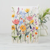 Ein fantastisches Blumendesign, wilde Blumen Einladung (Stehend Vorderseite)