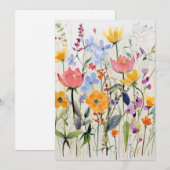 Ein fantastisches Blumendesign, wilde Blumen Einladung (Vorne/Hinten)