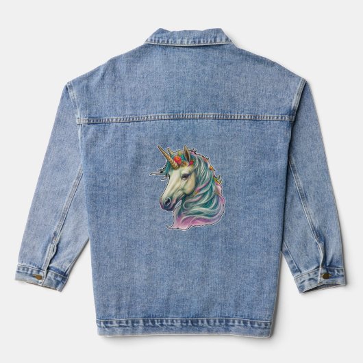 Ein fantastisches Einhorn! Jeansjacke (Rückseite)
