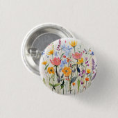 Ein fantastisches florales Design, wilde Blumen Button (Vorne & Hinten)