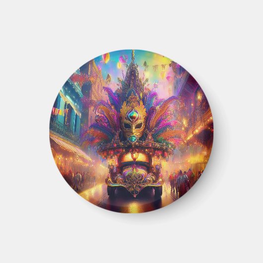 Ein Fantasy-Blick auf eine Mardi Gras Parade Magnet (Vorne)