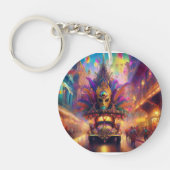 Ein Fantasy-Blick auf eine Mardi Gras Parade Schlüsselanhänger (Vorderseite)
