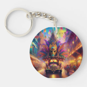 Ein Fantasy-Blick auf eine Mardi Gras Parade Schlüsselanhänger