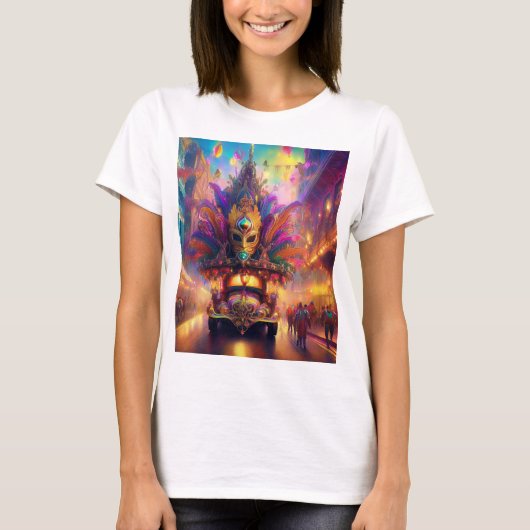 Ein Fantasy-Blick auf eine Mardi Gras Parade T-Shirt (Vorderseite)