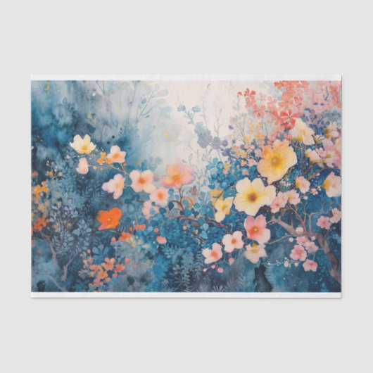 Ein farbenfroher Aufruhr über Blume Seidenpapier (Vorderseite)