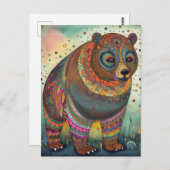 Ein farbenfroher Bär Postkarte (Vorne/Hinten)