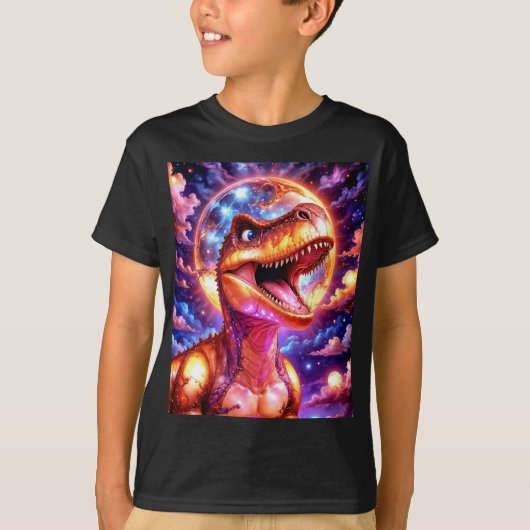 Ein farbenfroher, bezauberndes Dino T-Shirt (Vorderseite)