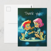 Ein farbenfroher Dank Postkarte (Vorne/Hinten)