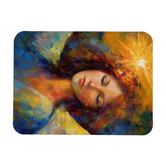 Ein farbenfroher Engel leuchtet Magnet (Horizontal)