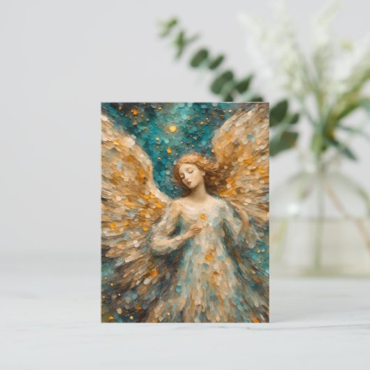 Ein farbenfroher Engel Postkarte (Stehend Vorderseite)