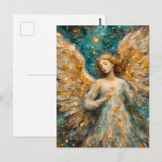 Ein farbenfroher Engel Postkarte (Vorne/Hinten)