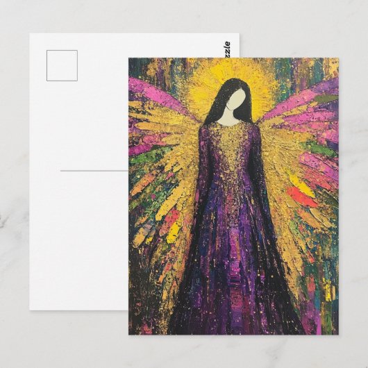 Ein farbenfroher Engel Postkarte (Vorne/Hinten)