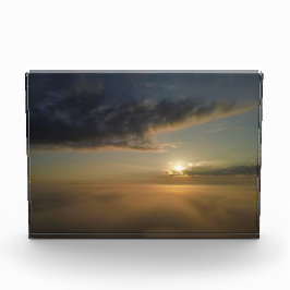 Ein farbenfroher Foggy Sunrise Fotoblock