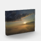 Ein farbenfroher Foggy Sunrise Fotoblock (Links)