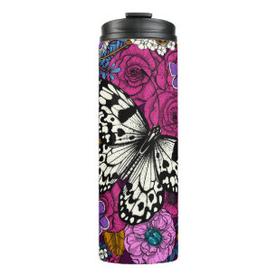 Ein farbenfroher Garten II Thermosbecher