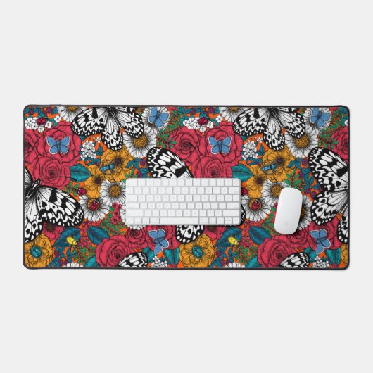 Ein farbenfroher Garten Schreibtischunterlage (Tastatur & Maus)