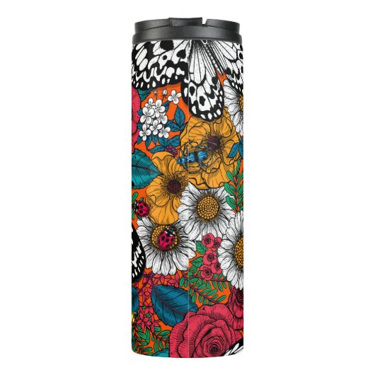 Ein farbenfroher Garten Thermosbecher (Rückseite)