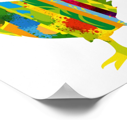 Ein farbenfroher Hahn Poster (Ecke)