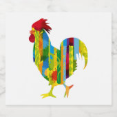 Ein farbenfroher Hahn Schaumweinetikett (Einzelnes Label)