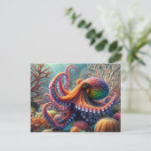 Ein farbenfroher Oktopus Postkarte (Stehend Vorderseite)