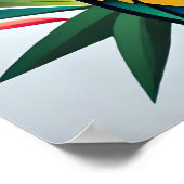 Ein farbenfroher Papagei auf einem Bett aus Blüten Poster (Ecke)