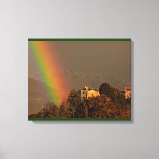 ein farbenfroher Regenbogenbogen auf eingewickelte Leinwanddruck (Vorderseite)