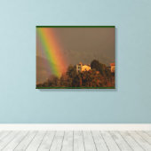 ein farbenfroher Regenbogenbogen auf eingewickelte Leinwanddruck (Insitu (Holzboden))