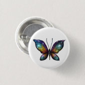 Ein farbenfroher Schmetterling mit galaxieähnliche Button (Vorne & Hinten)