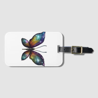 Ein farbenfroher Schmetterling mit galaxieähnliche Gepäckanhänger