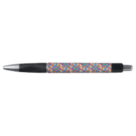 Ein farbenfroher Stift mit schwarzer Spitze und Kl