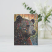 Ein farbenfroher Whimsischer Bär Postkarte (Stehend Vorderseite)
