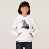 Ein farbenfroher Wolfskopf mitten im Wald Hoodie (Vorne ganz)