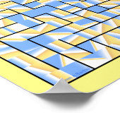 Ein farbenfrohes blau-gelbes Labyrinth. Poster (Ecke)