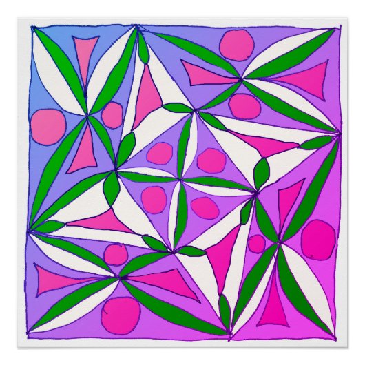 Ein farbenfrohes geometrisches Muster Poster (Vorderseite)