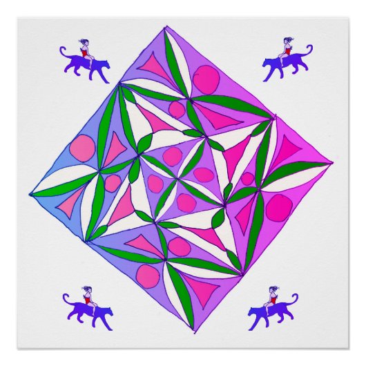 Ein farbenfrohes geometrisches Muster  Poster (Vorderseite)