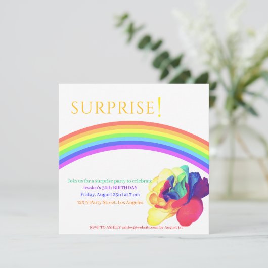 Ein "farbenfrohes Party" Einladung (Stehend Vorderseite)