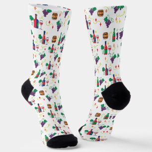 Ein farbenfrohes weinbezogenes Muster Socken