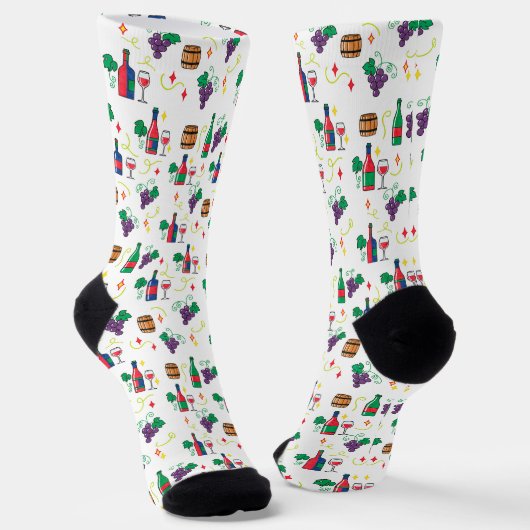 Ein farbenfrohes weinbezogenes Muster Socken (Gewinkelt)
