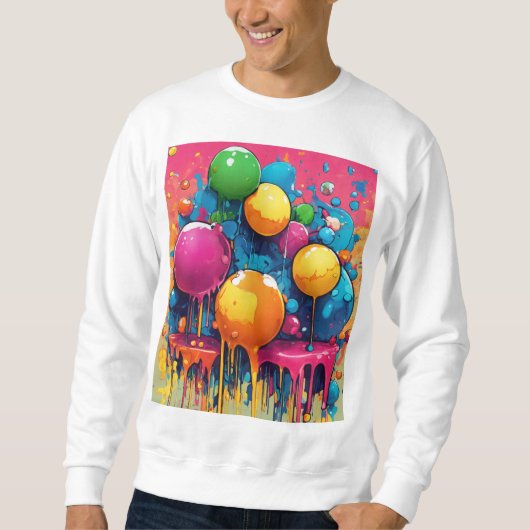 "Ein Farbenschlag: Die Freude eines farbenfrohen B Sweatshirt (Vorderseite)